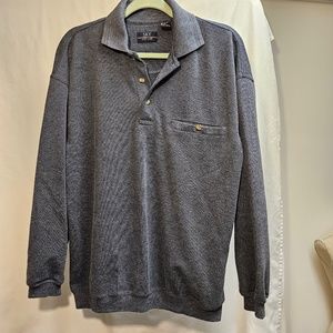 2for$20 SRT easy care blue pull over collar button down golf business casual med